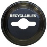 WITT Recycled Steel Recycling Receptacle w/ Combo Lid - 20 gallon, Black
